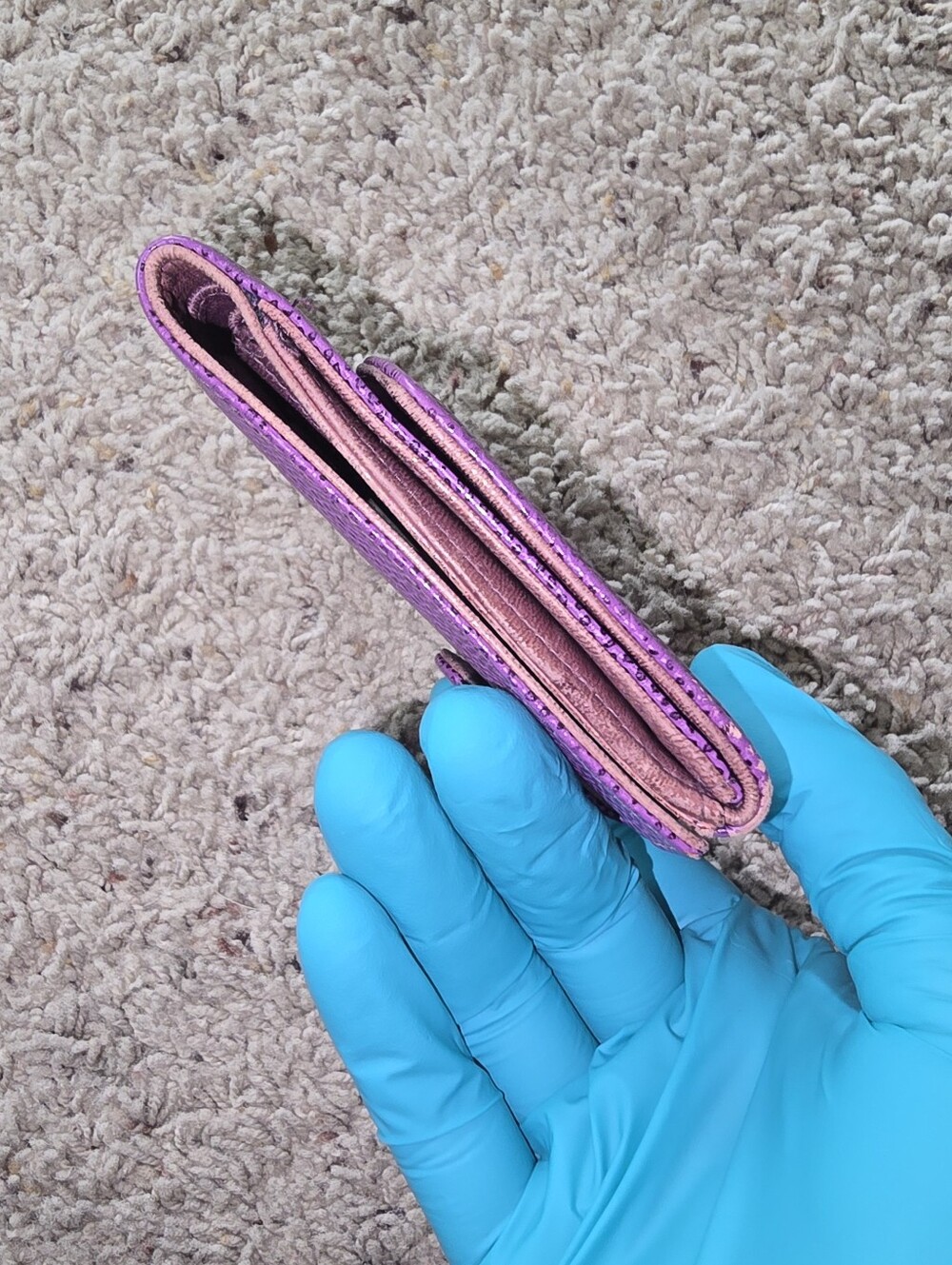 Chanel Purple Textured Leather Wallet - Picture 10 of 16